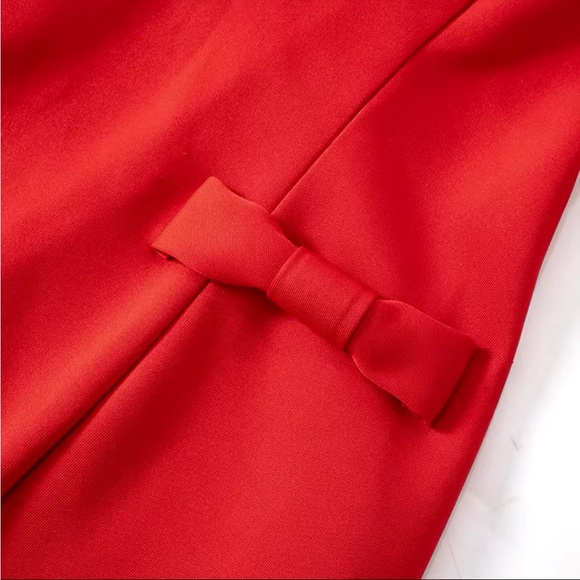 🎉Look stunning in this Perfect Holiday Red Or Black Double Bow Mini Dress - Picture 11 of 16